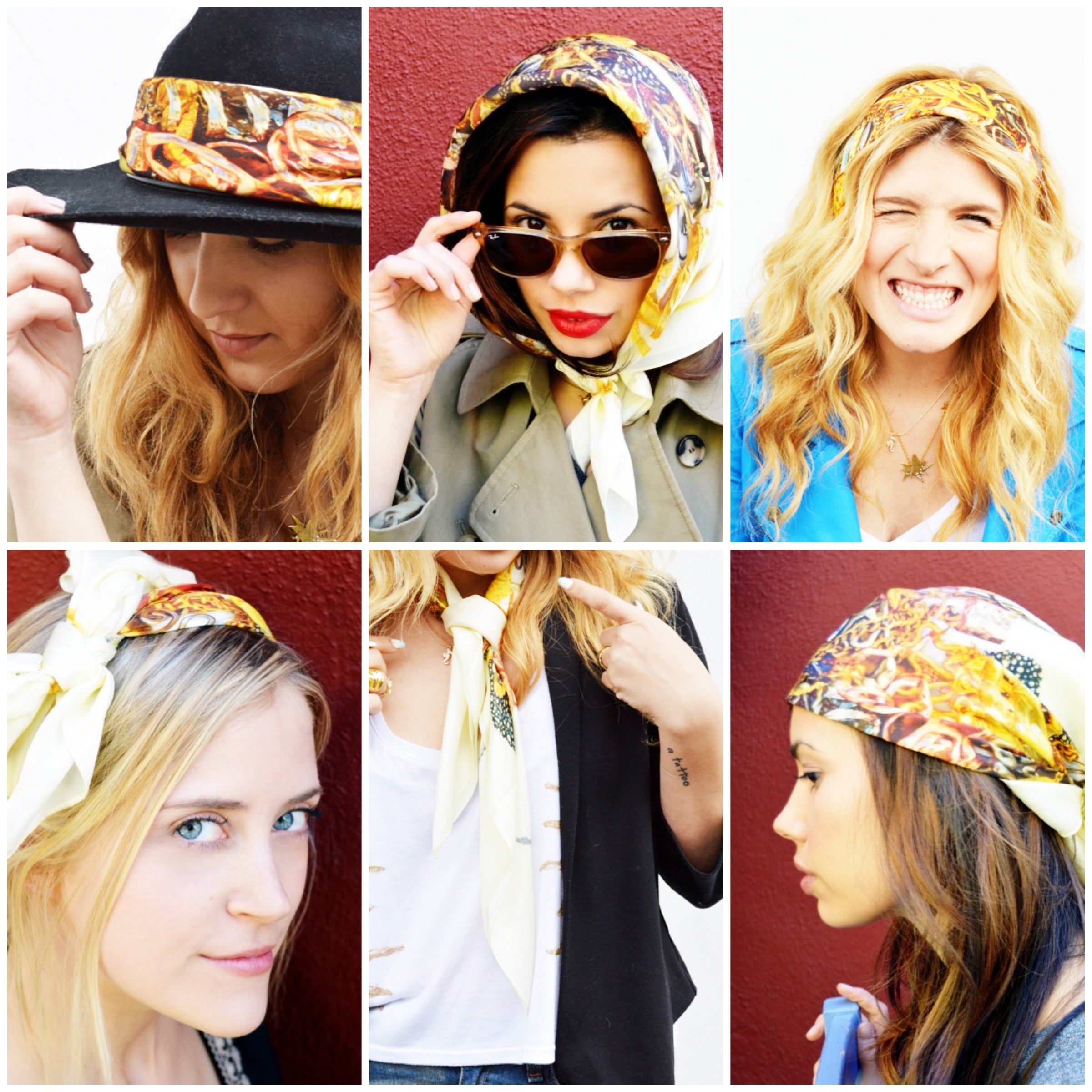 the many ways to wear the Mr. Kate scarf #001