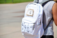 DIY anchor print backpack