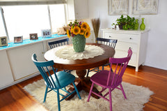 DIY colorful dining chairs