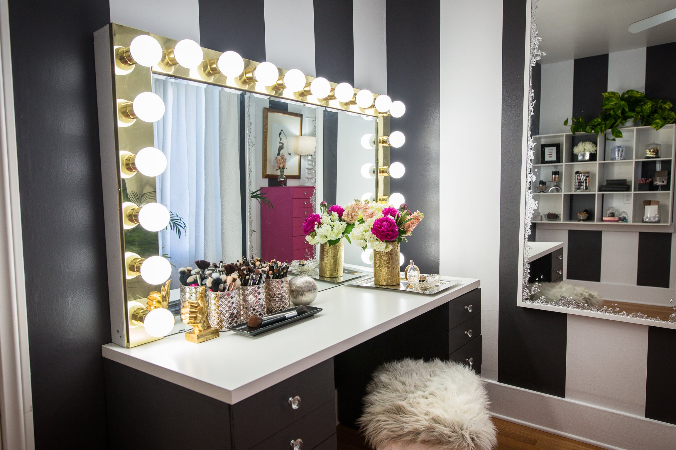 Diy Makeup Vanity Mirror FUFU&GAGA White Makeup Vanity Set Dressing