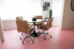 Pink Floors Office Makeover