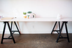 DIY Grey Stained Wood Plank Table