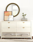 Primrose Wide 4 Drawer Dresser with Lower Shelf