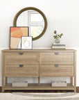 Primrose Wide 4 Drawer Dresser with Lower Shelf