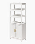 Tess 2 Door Bookcase with Modular Storage Options, Ivory Oak