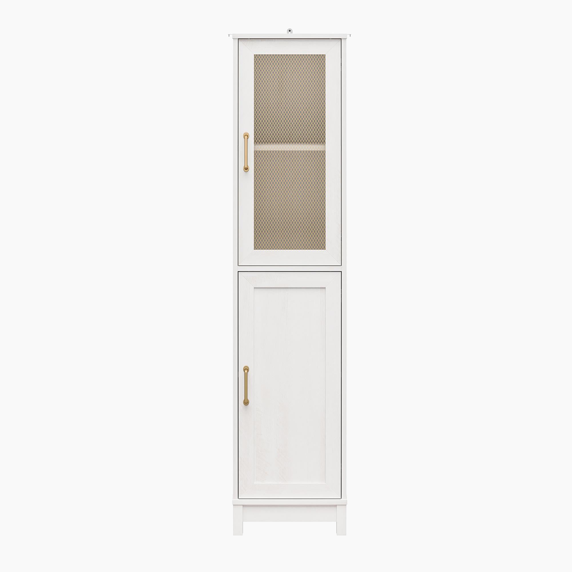 Tess 2-Door Storage Cabinet with Modular Storage Options, Ivory Oak