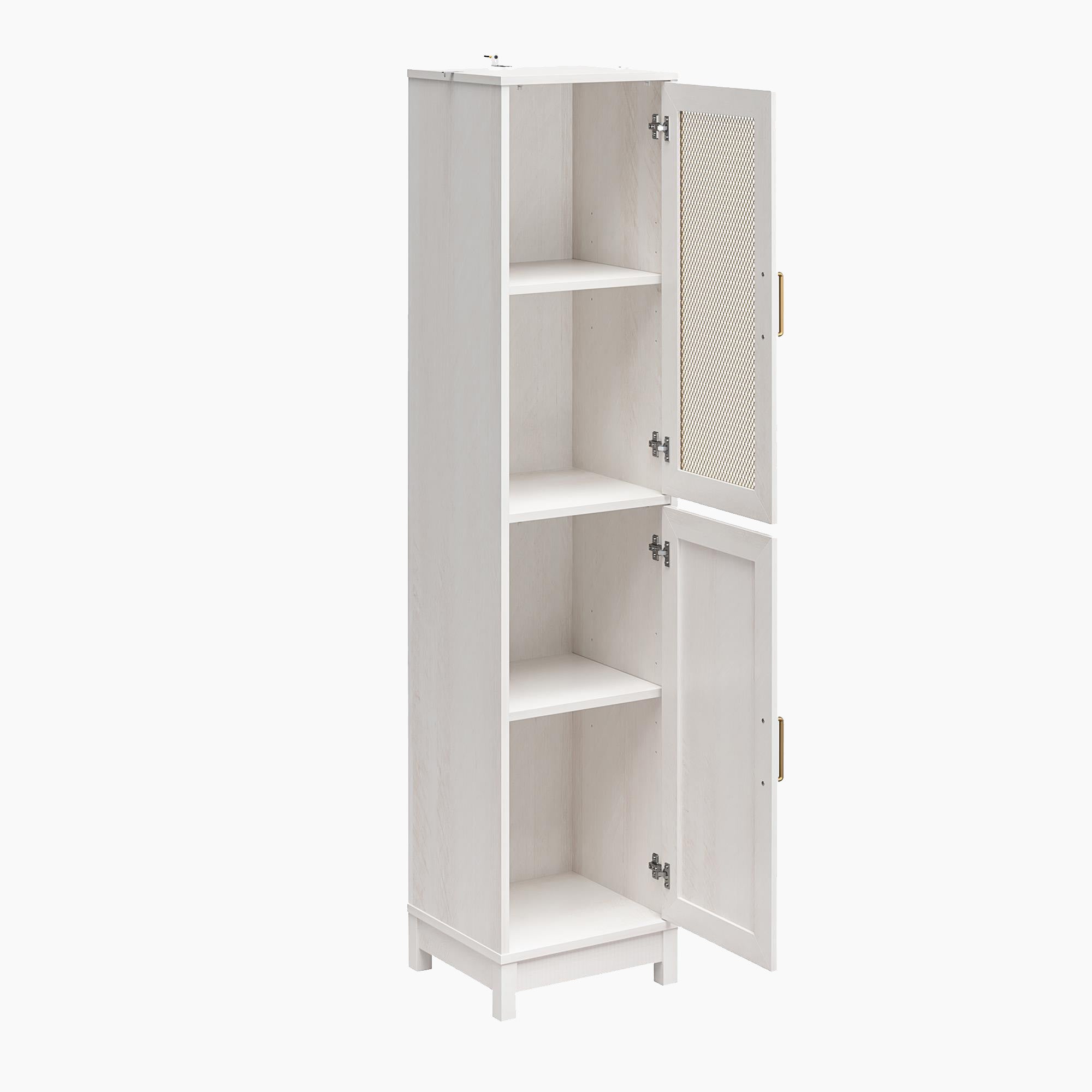 Tess 2-Door Storage Cabinet with Modular Storage Options, Ivory Oak