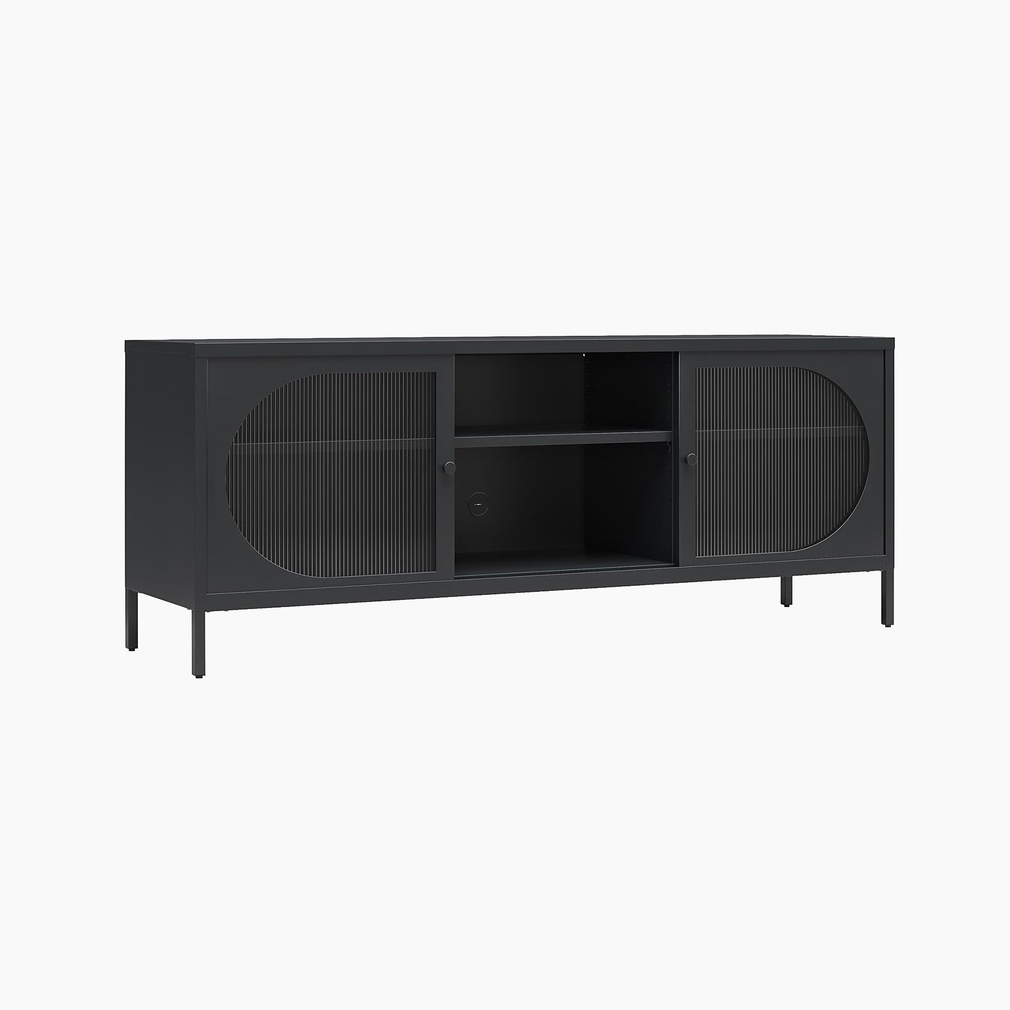 Luna Metal TV Stand with Fluted Glass for 65" TVs