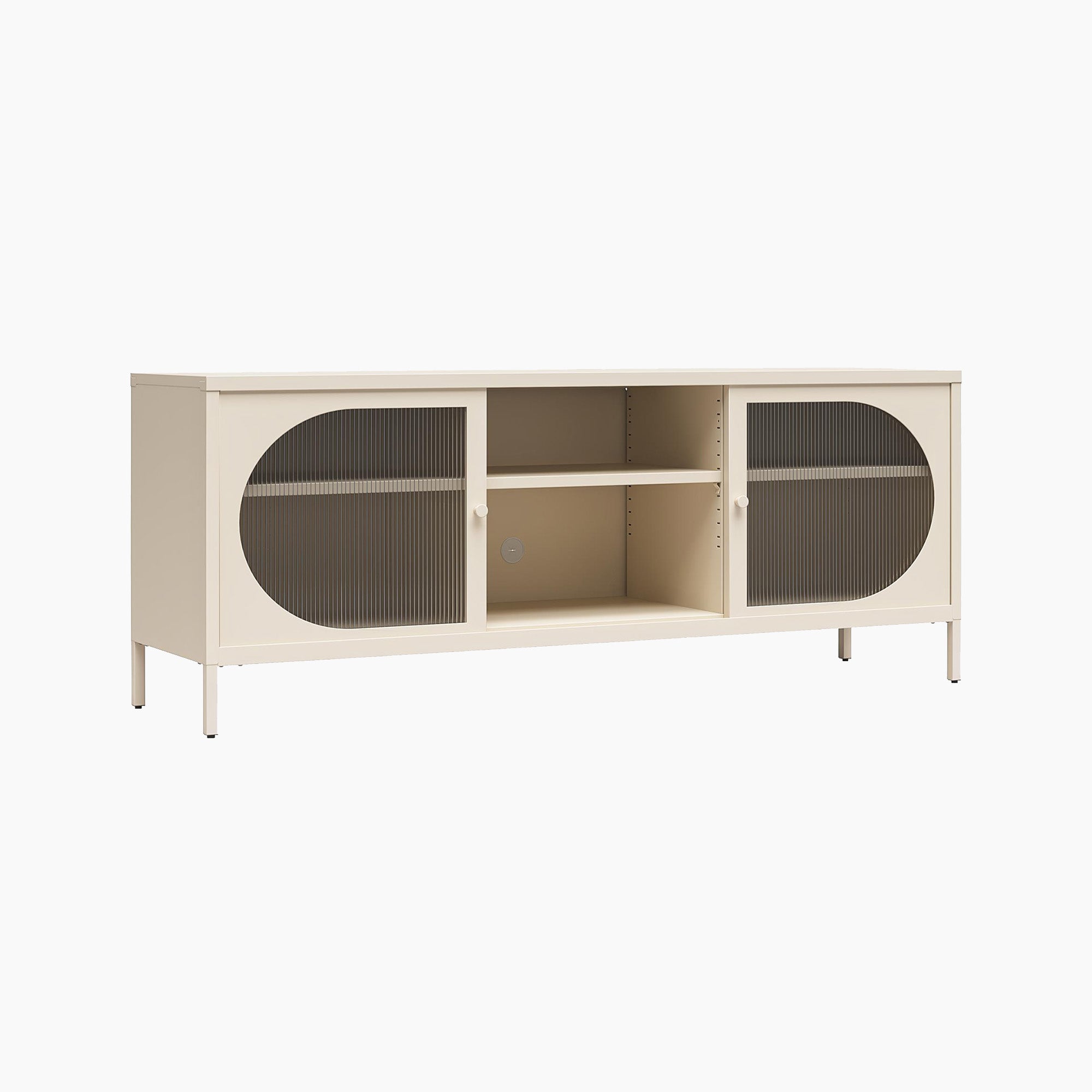 Luna Metal TV Stand with Fluted Glass for 65" TVs