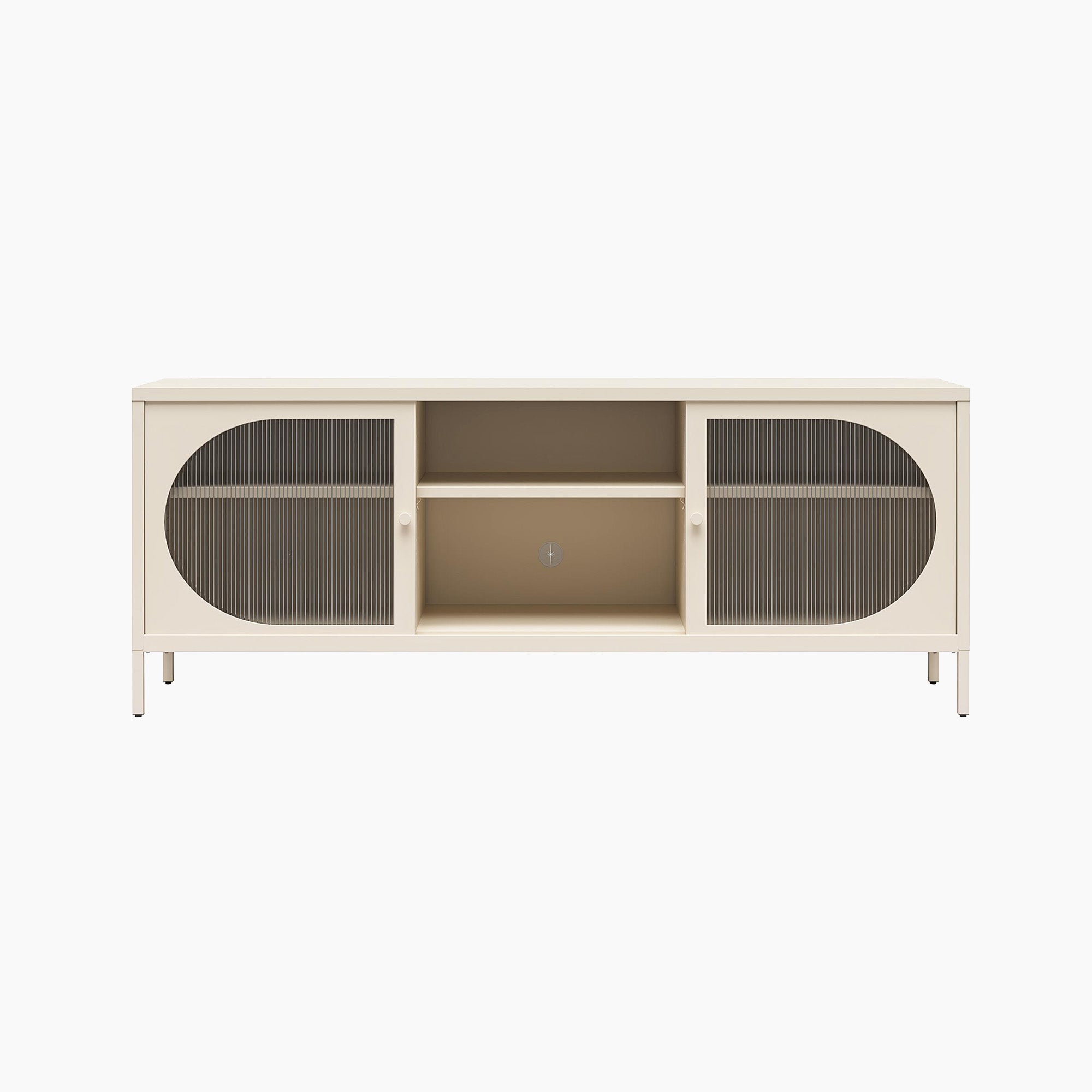 Luna Metal TV Stand with Fluted Glass for 65" TVs