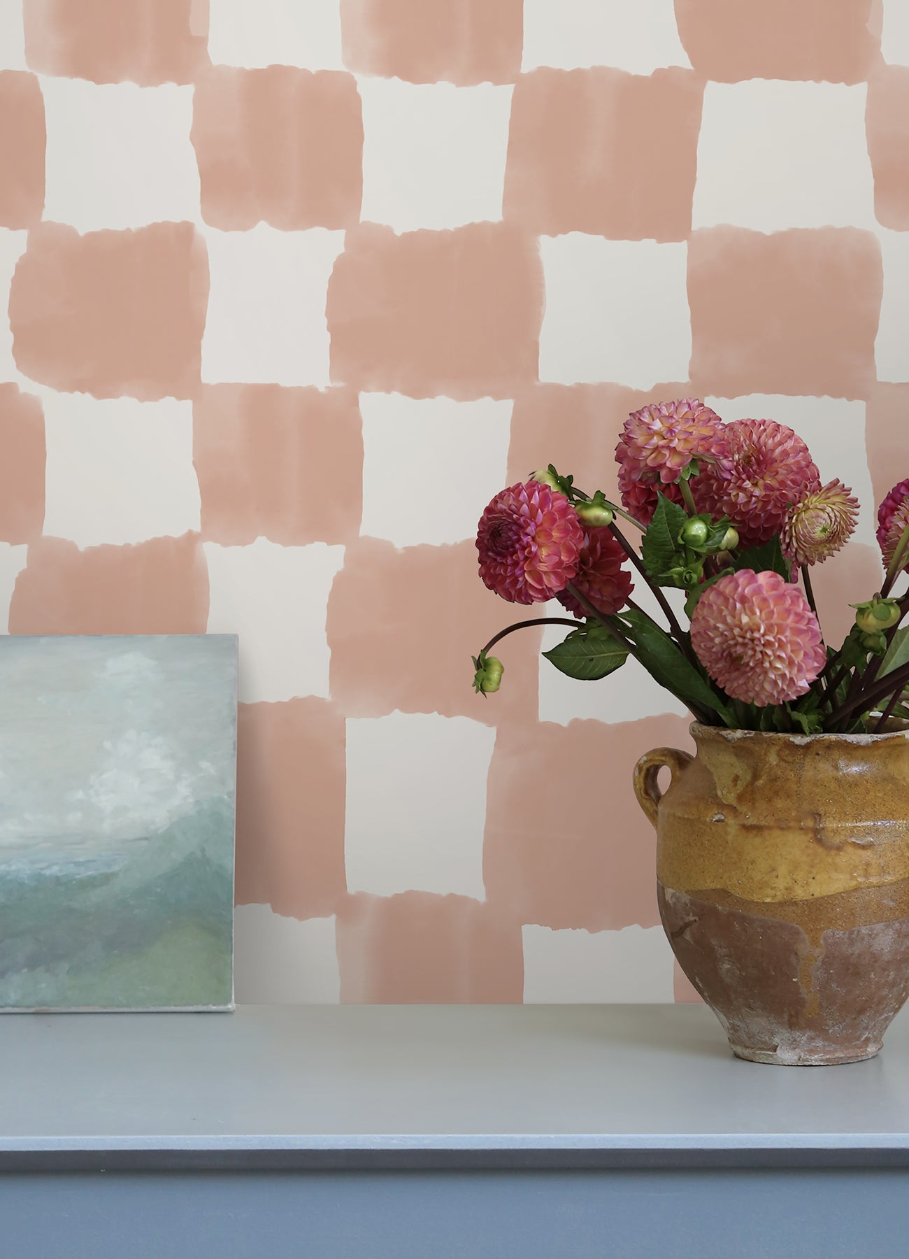 Mr. Kate Tess Watercolor Checker Peel and Stick Wallpaper