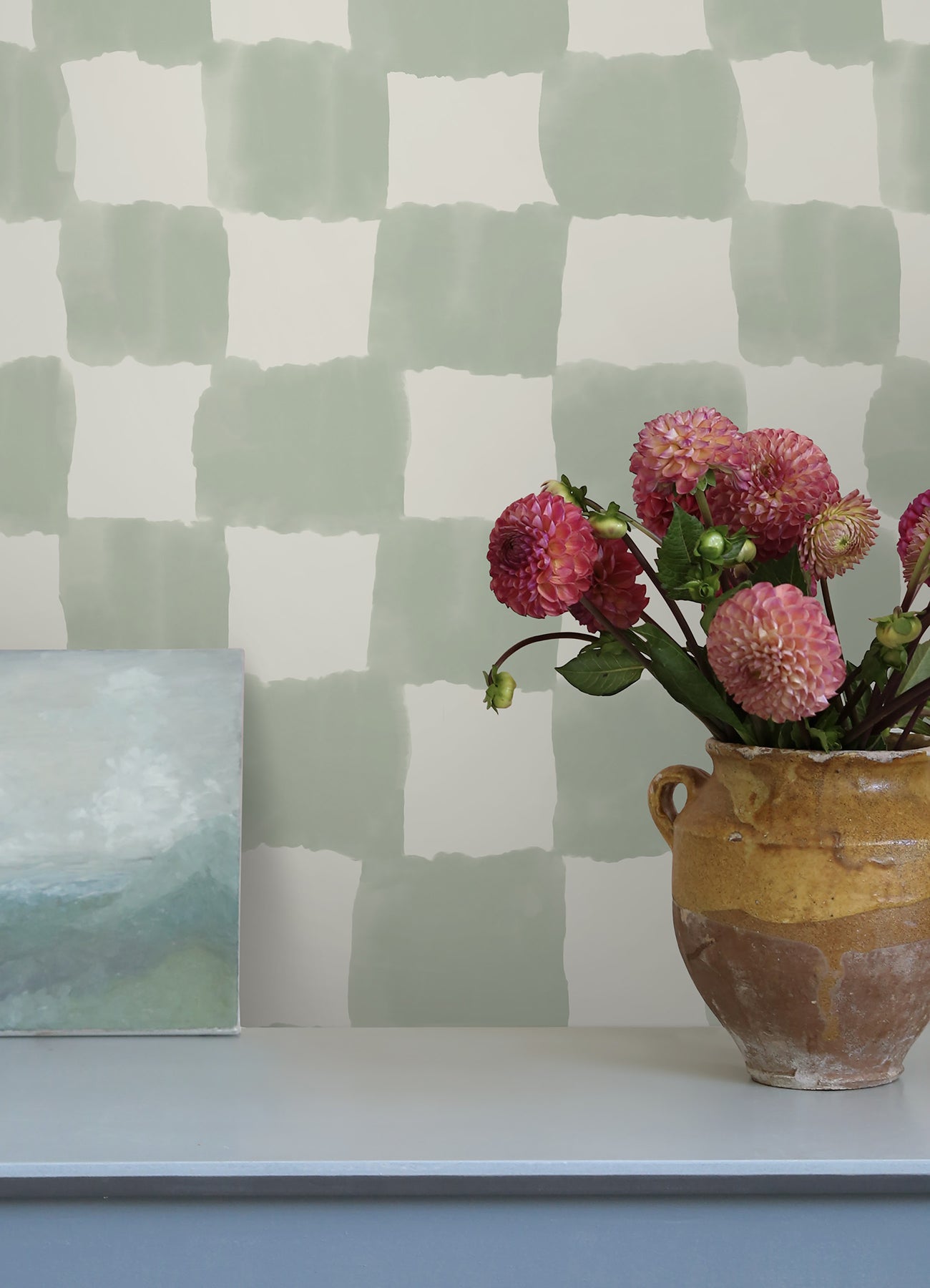 Mr. Kate Tess Watercolor Checker Peel and Stick Wallpaper