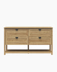 Primrose Wide 4 Drawer Dresser with Lower Shelf