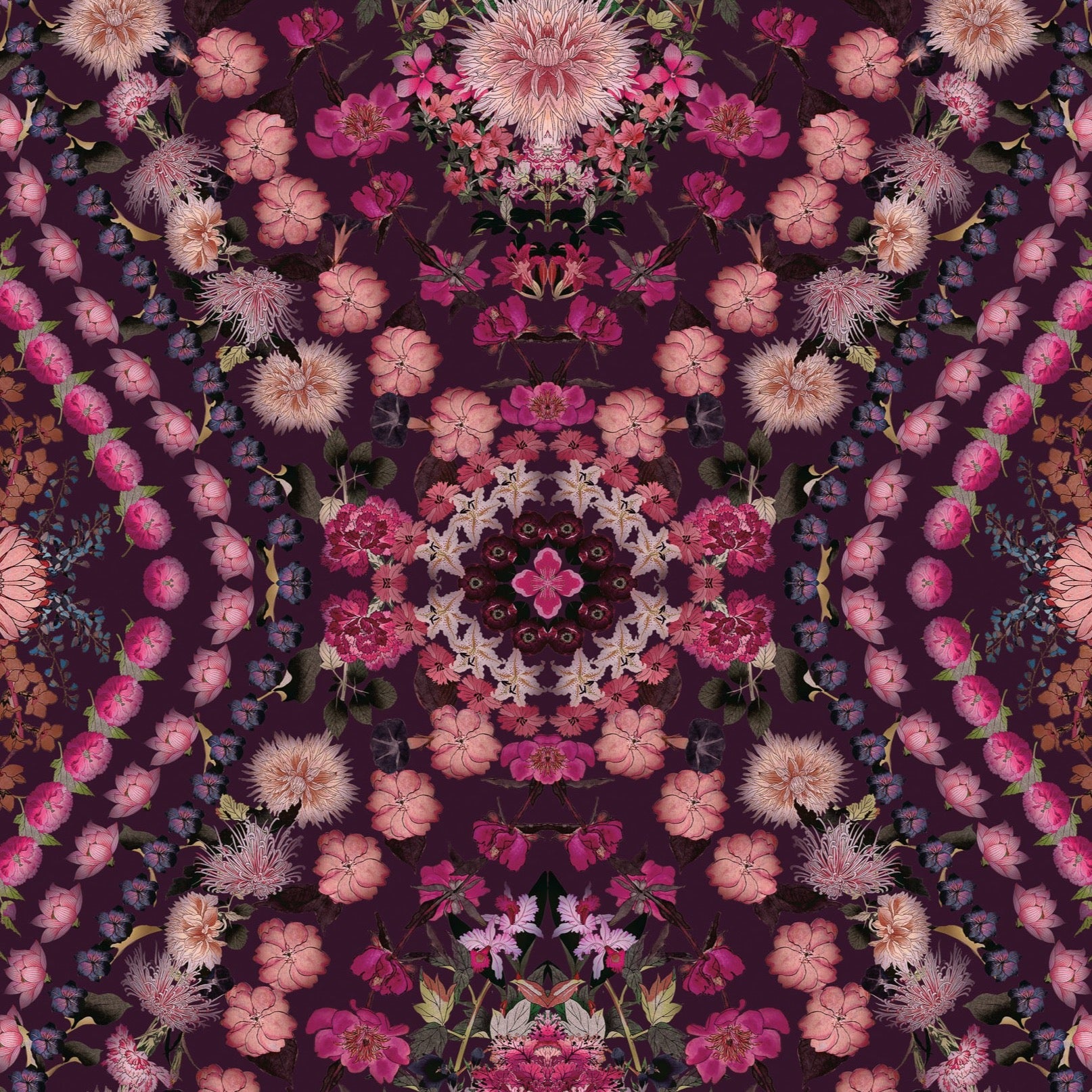 Mr. Kate Dried Flower Kaleidoscope Peel & Stick Wallpaper in Pink