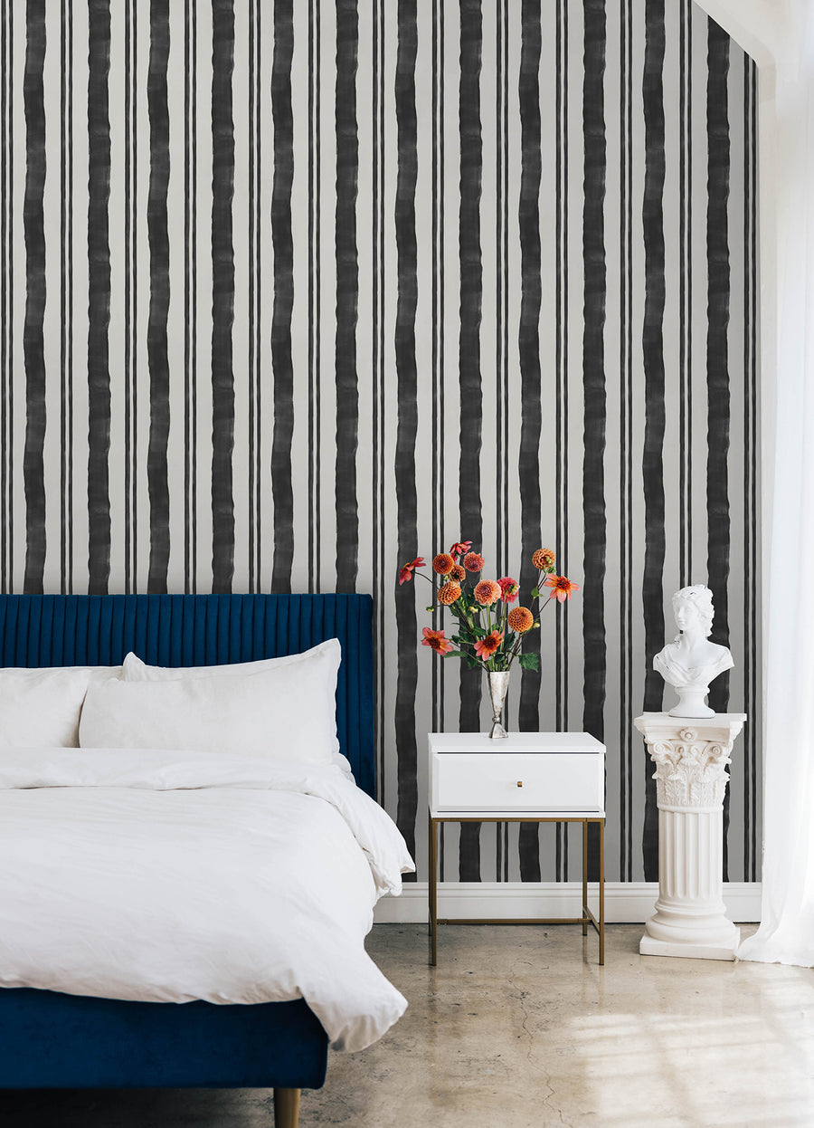 Mr. Kate Winston Watercolor Stripe Peel & Stick Wallpaper Alternative Room Image 10