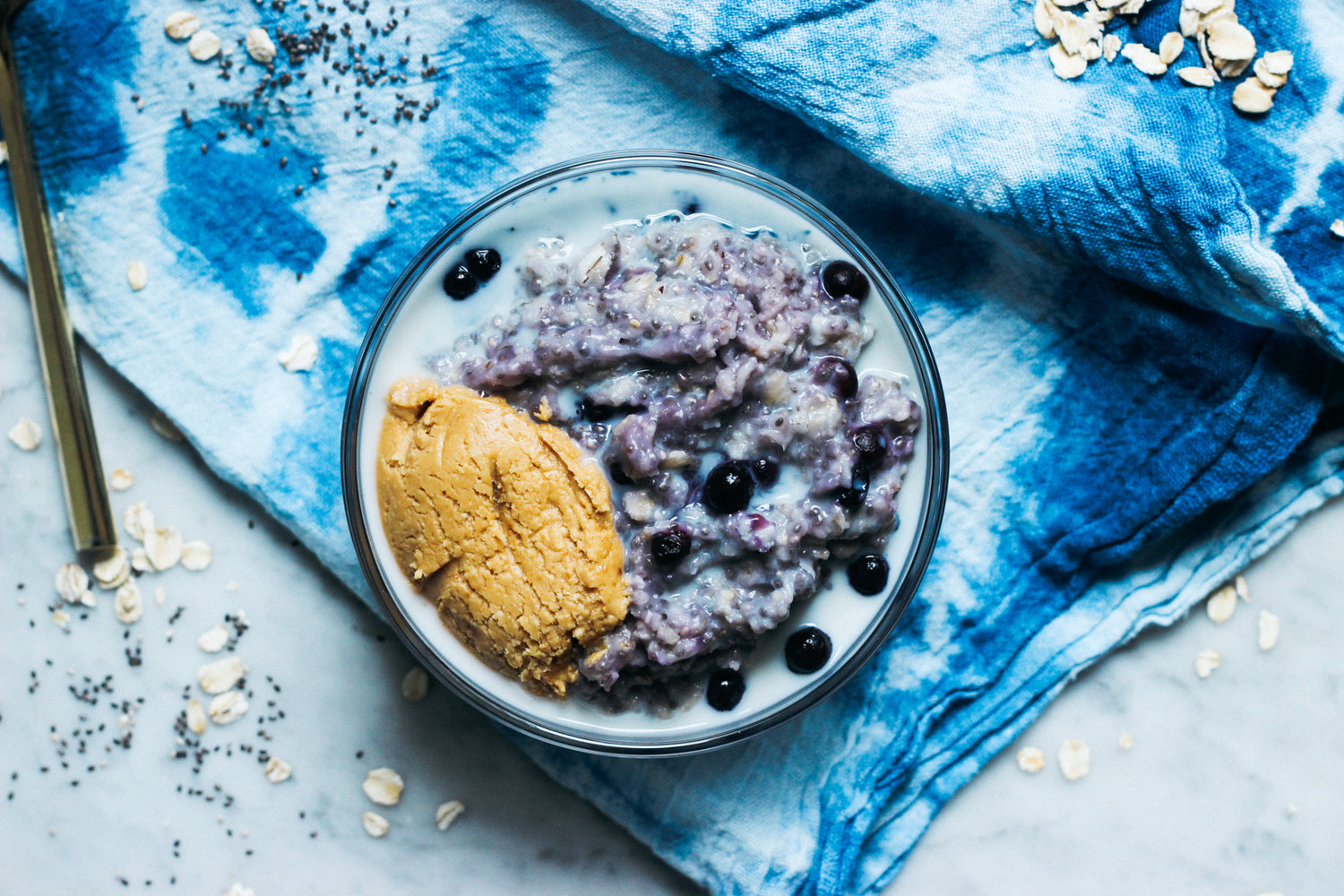 Peanut Butter & Jelly for Breakfast! Healthy Chia Oats Recipe