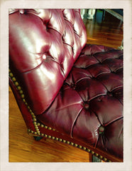 flea market find: tufted leather office chair