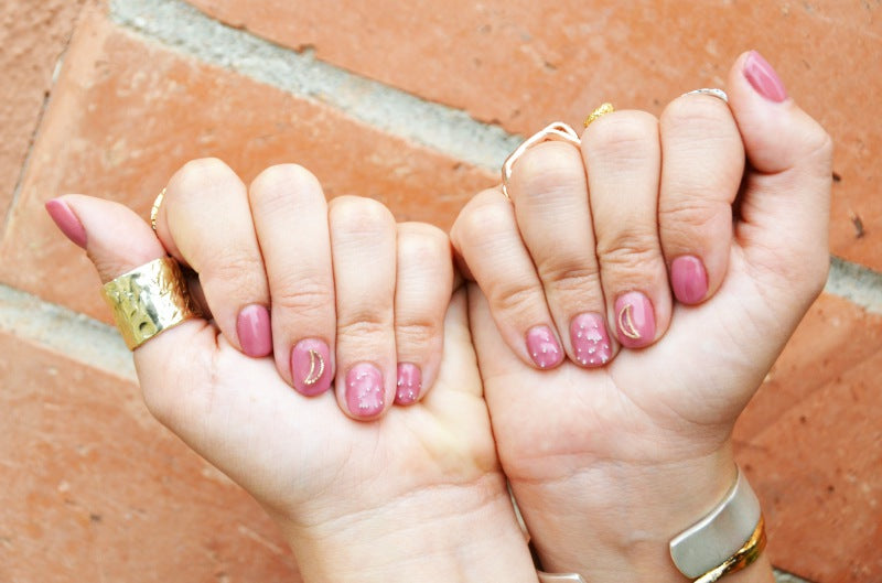 DIY autumn moon nails