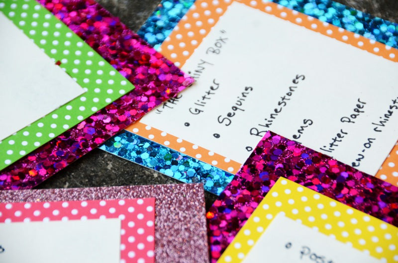 DIY glitter labels