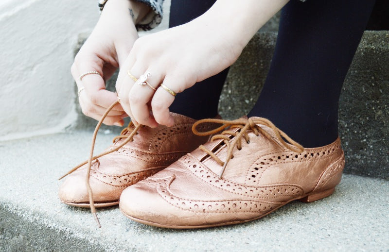 DIY metallic spraypainted oxfords
