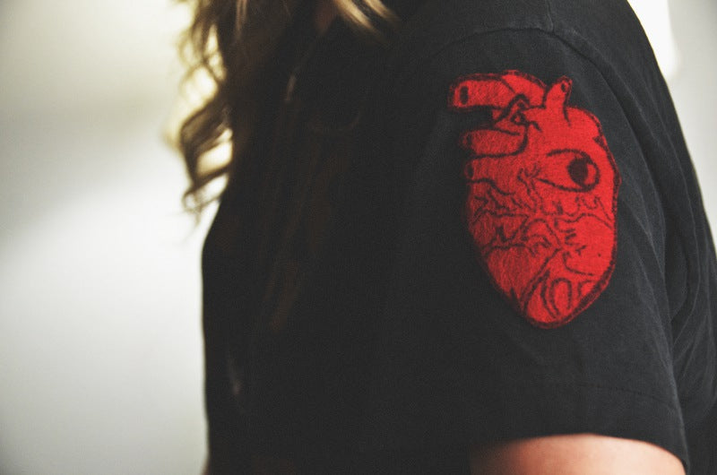 DIY style: "heart on your sleeve" anatomical heart patch