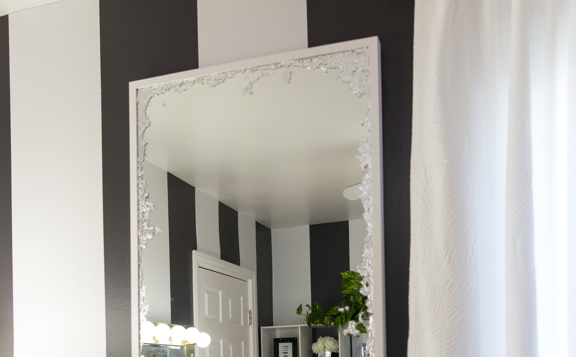 DIY Silver Leaf Frosted Mirror