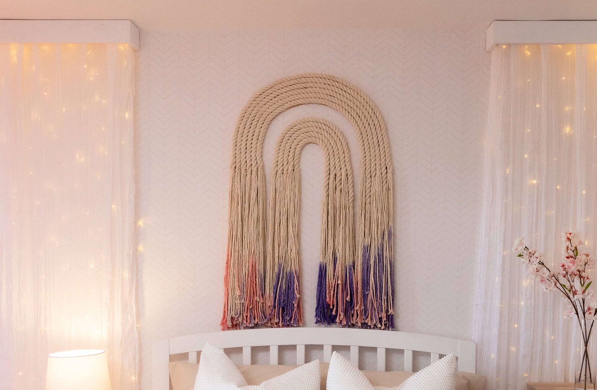 DIY Dip-Dyed Macrame Rainbow