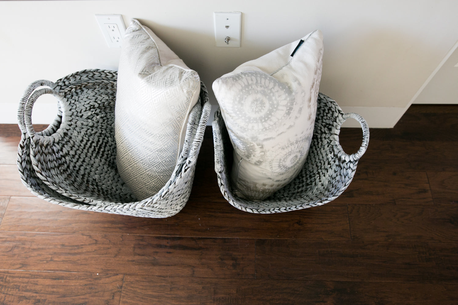 DIY Whitewashed Baskets