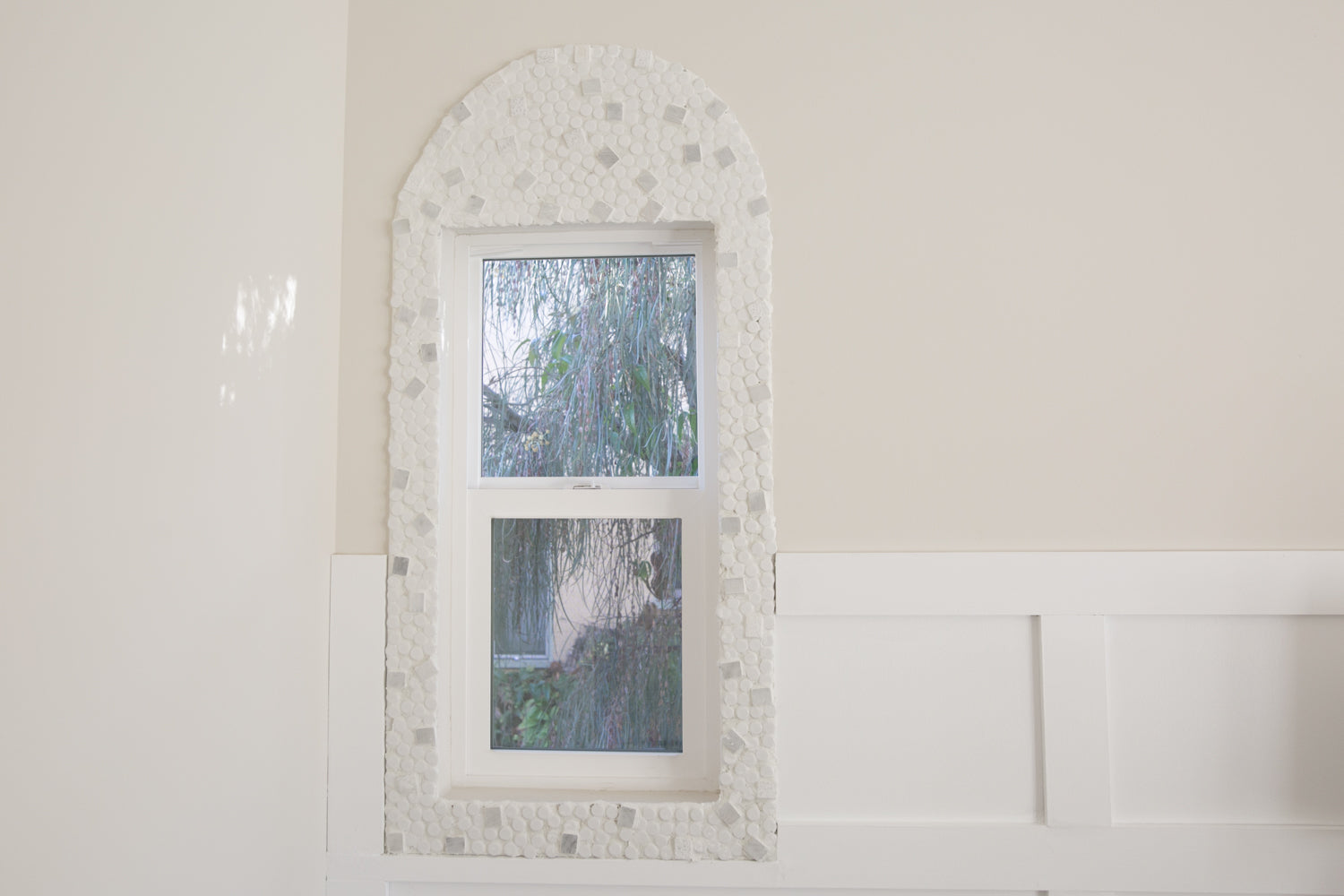 DIY Mosaic Arched Window Frame