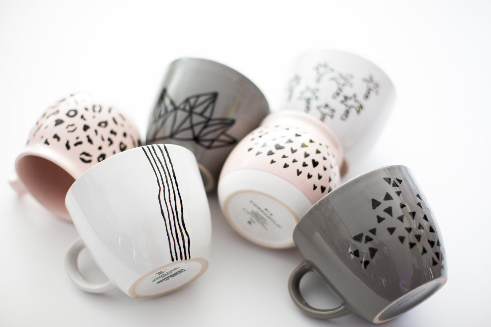 DIY Painted Patterned Mugs