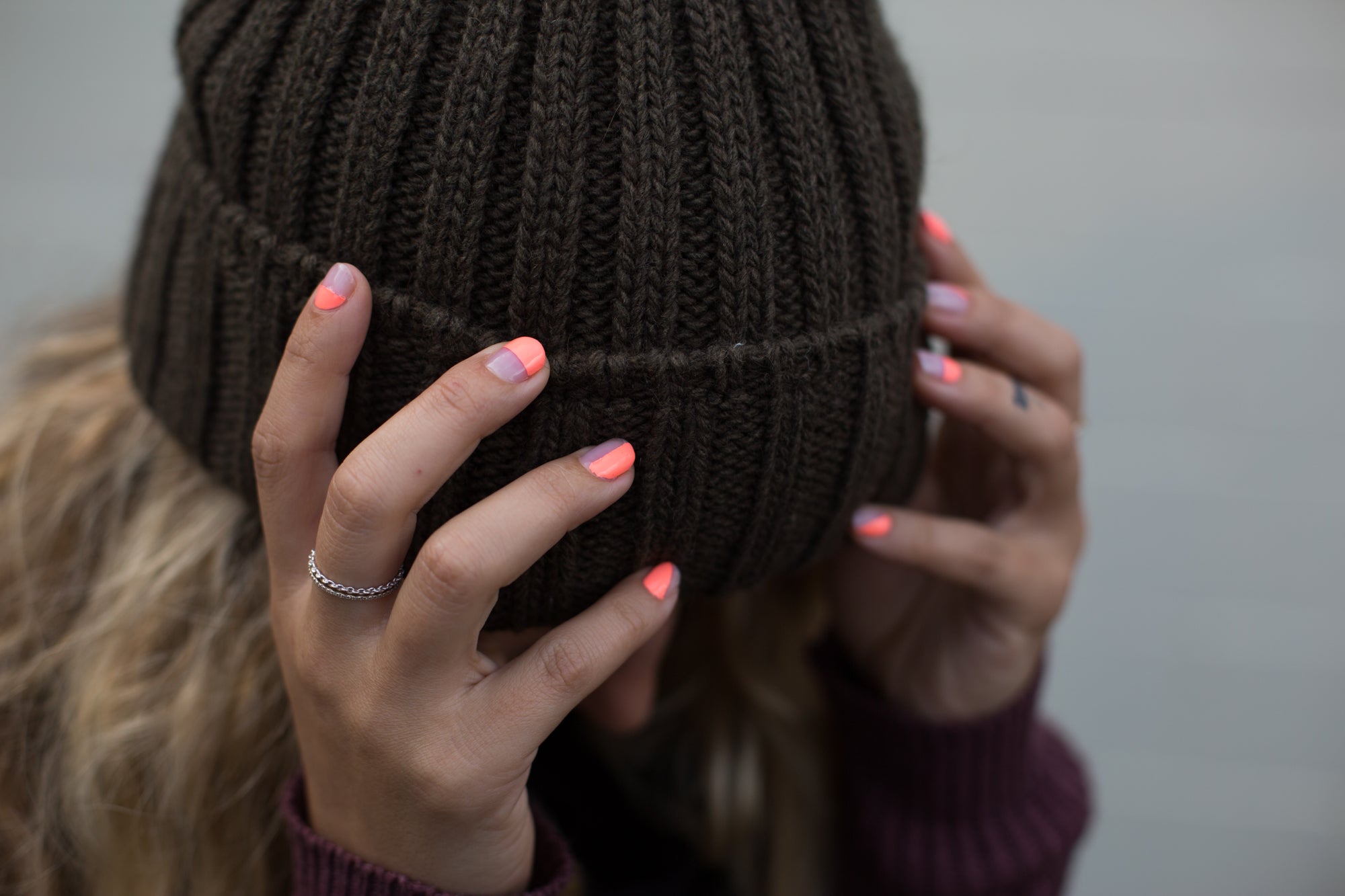 DIY Negative Space Neon Nail Art