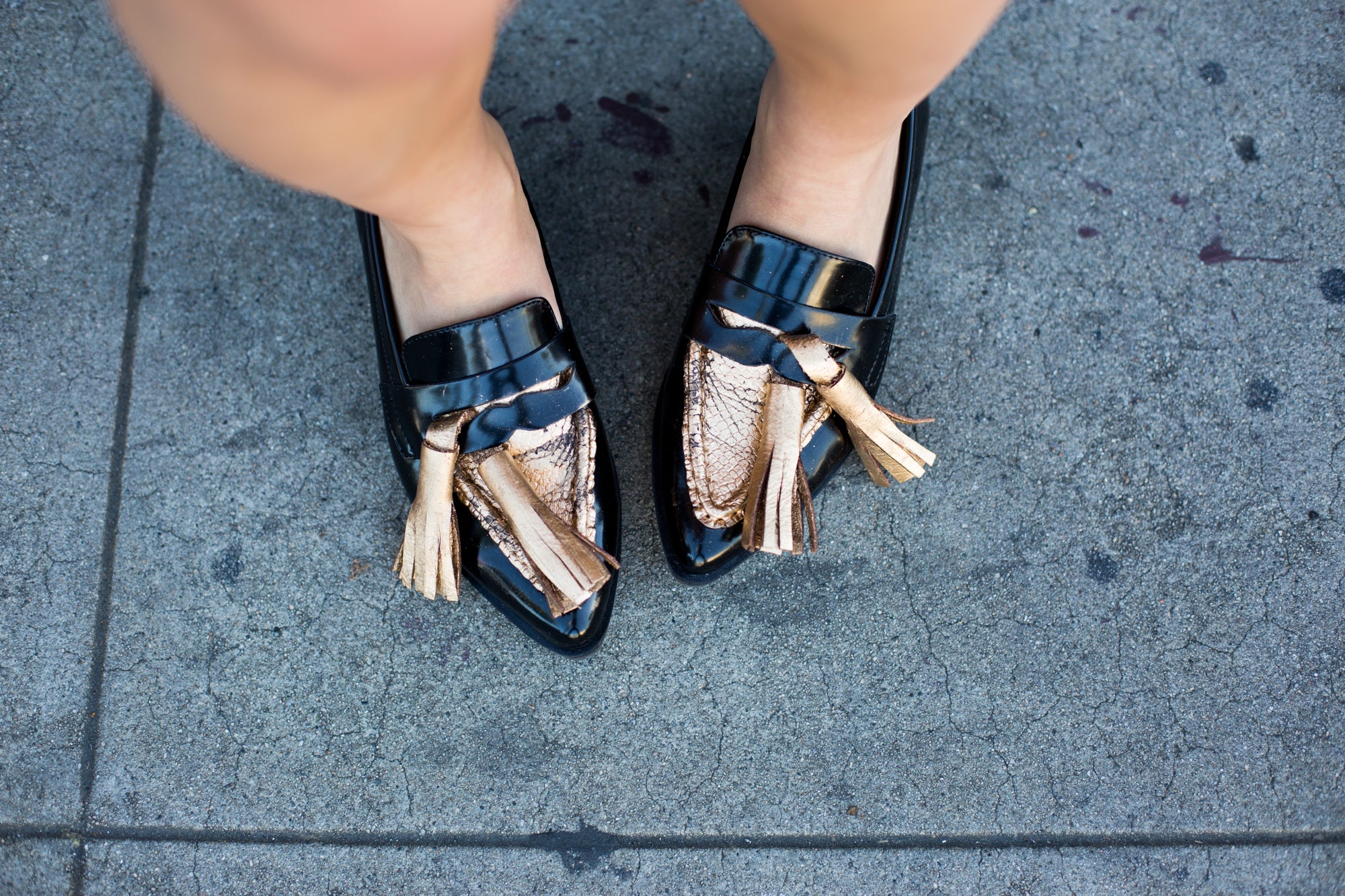 DIY Metallic Tassel Loafers
