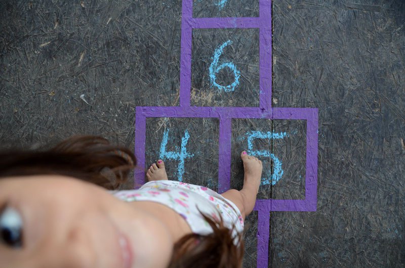 DIY Painted Deck Hopscotch