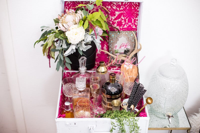 Upcycl'd Vintage Suitcase Bar Cart