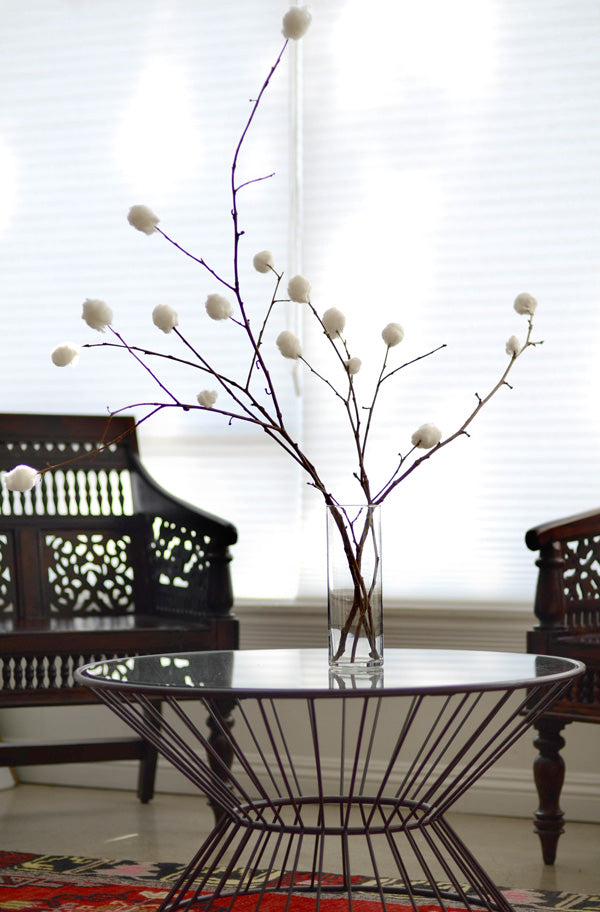 DIY cotton blossoms bouquet