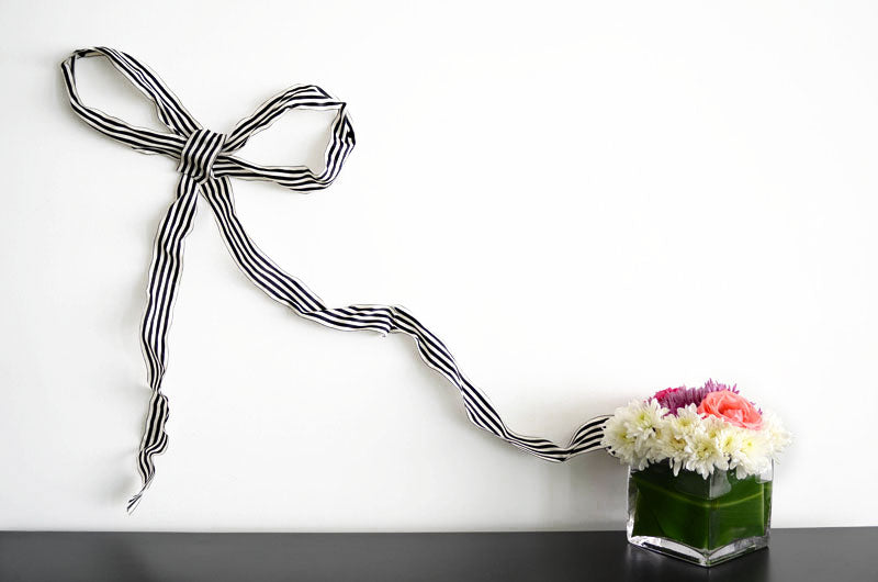 DIY romantic ribbon wall art