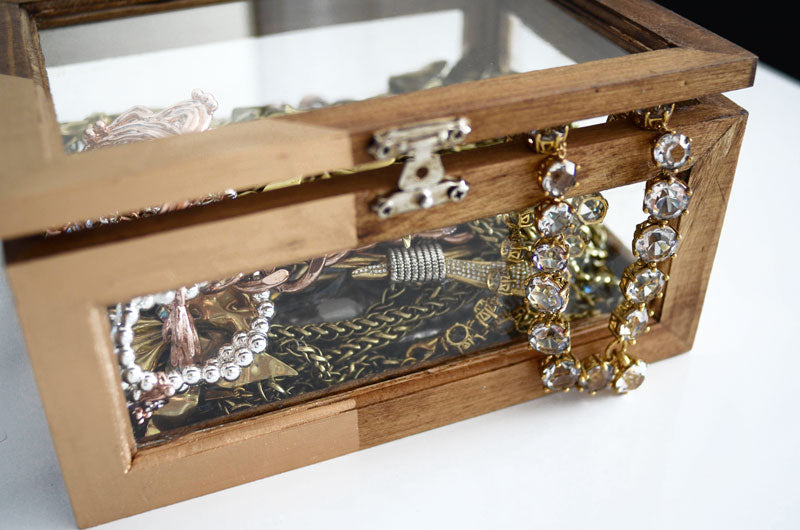 DIY stained wood and gold jewelry box Mr. Kate