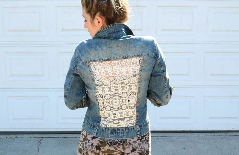 DIY lace insert jacket