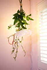 DIY Hanging Flower Light Fixture