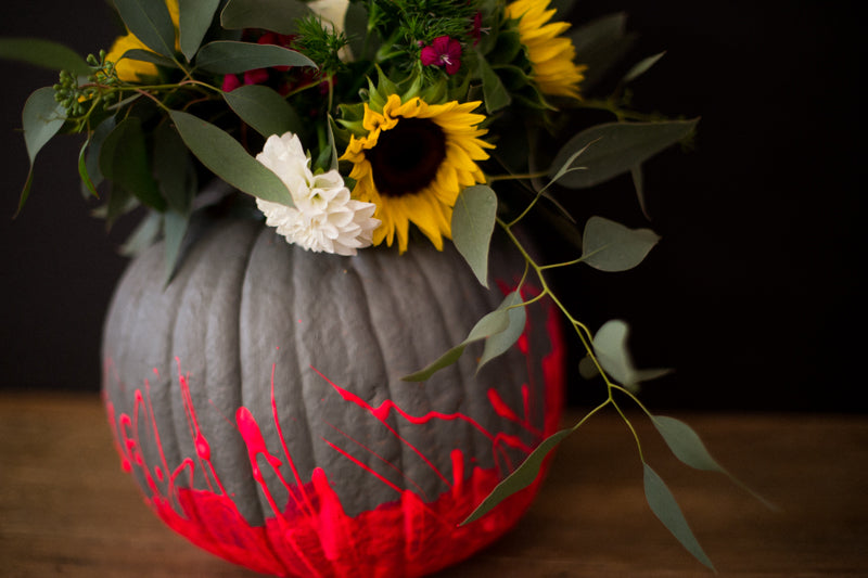 DIY Drip-Paint Pumpkin Vase