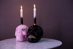 DIY Halloween Skull Candle Holders