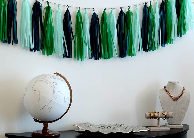 DIY ombre tassel garland