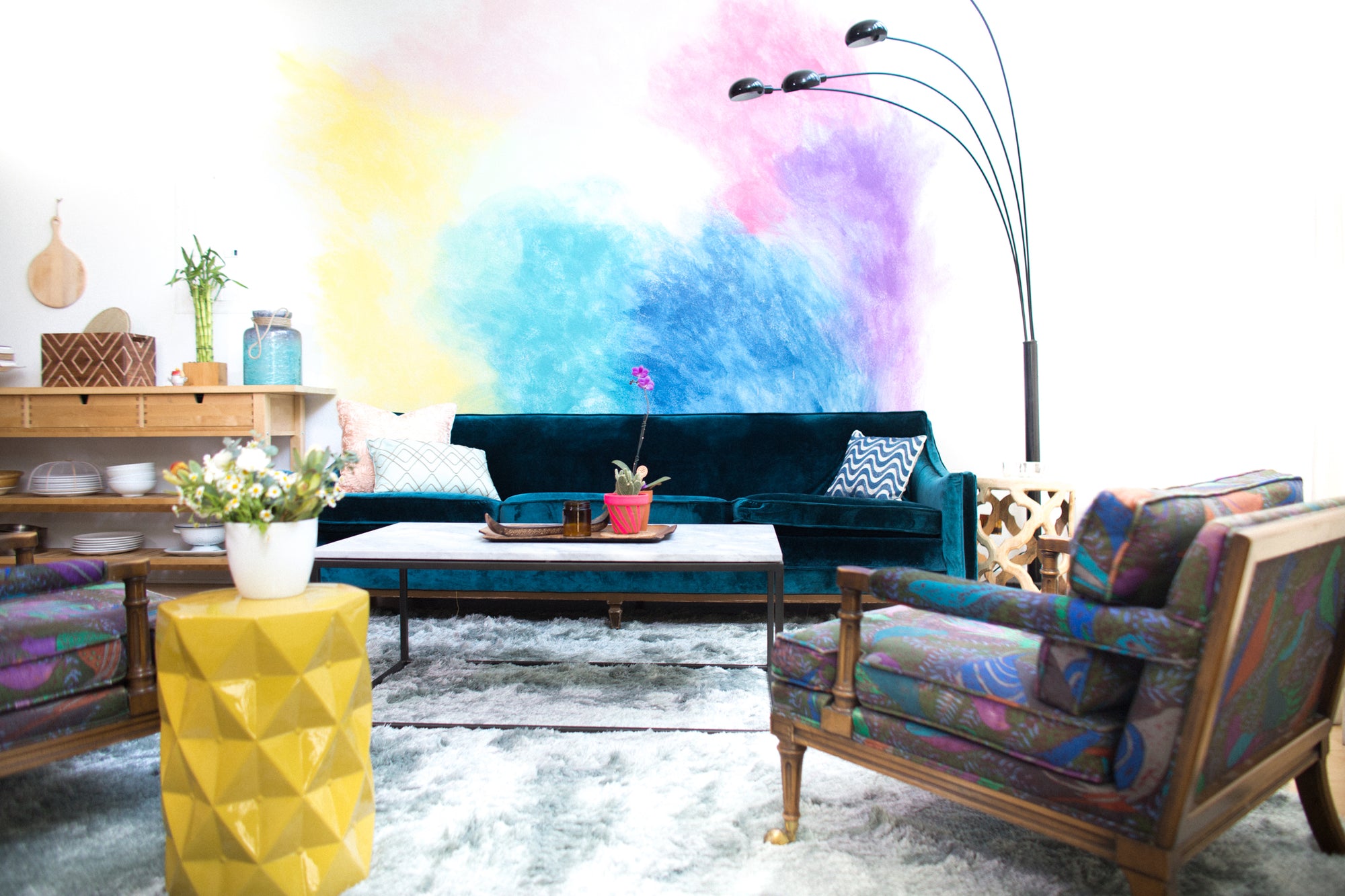 DIY Watercolor Mural Wall