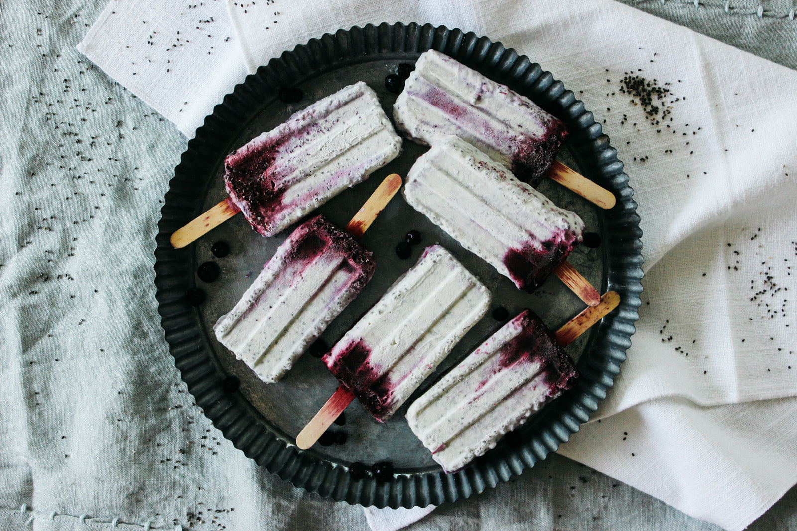 Ombre Coconut Chia Popsicles