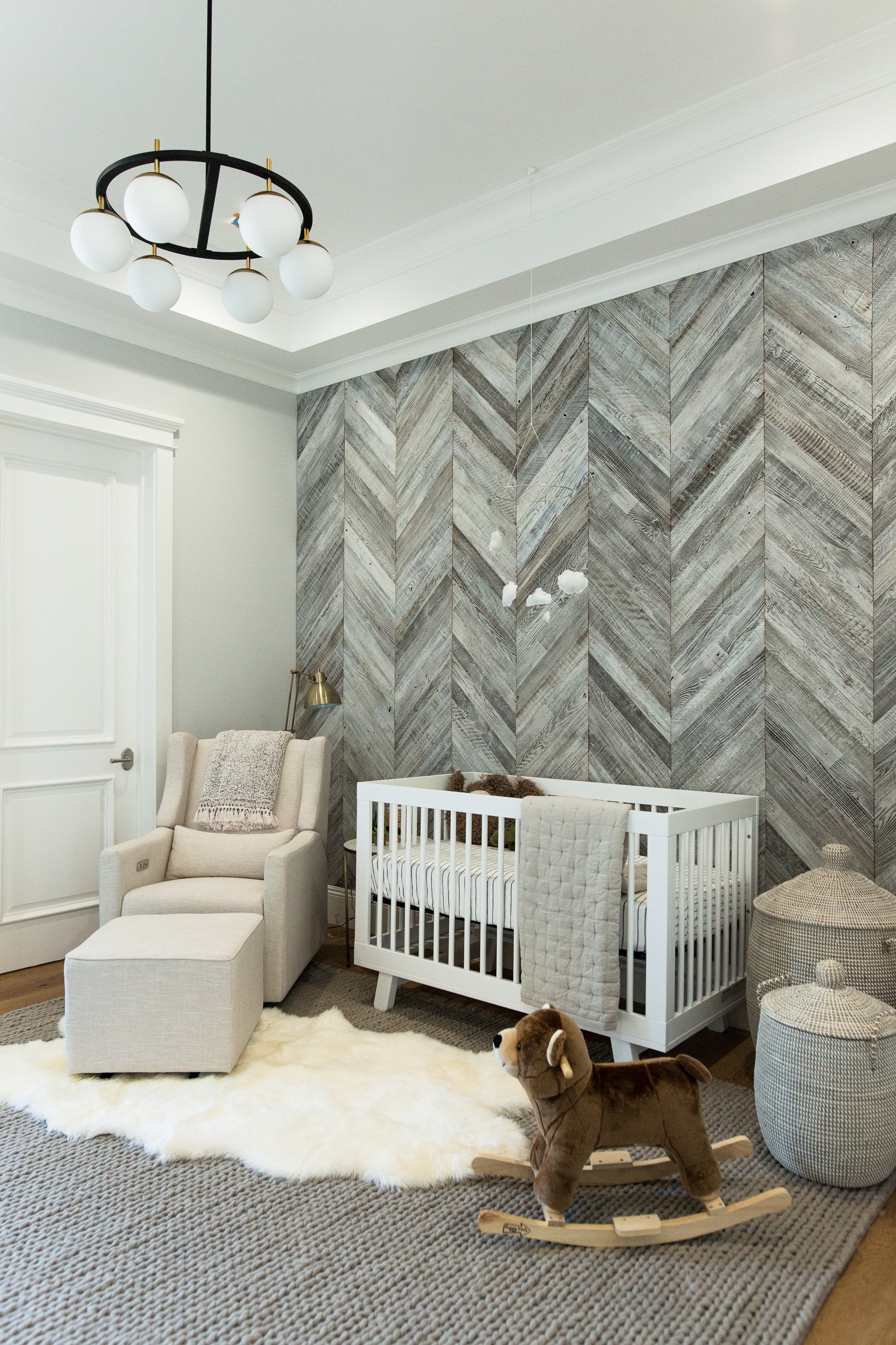 DIY Herringbone Wood Wall