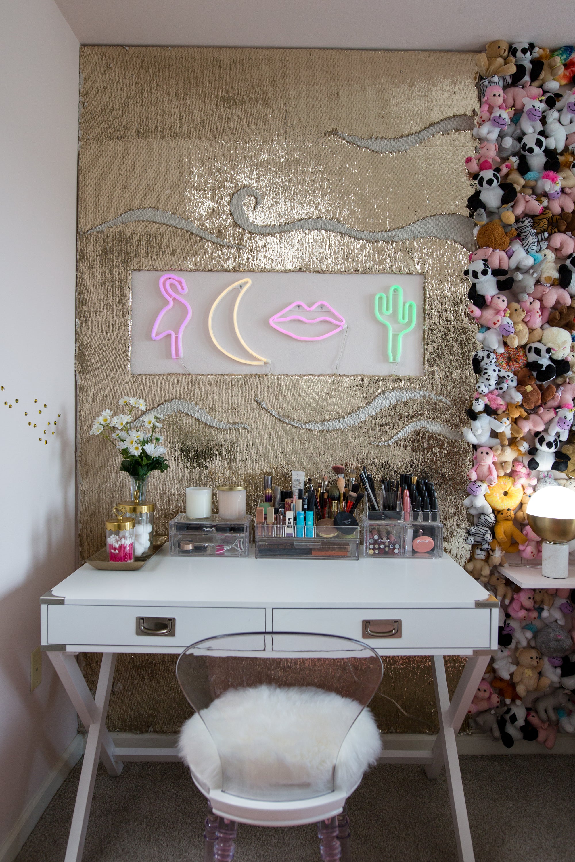 DIY Sequin Fabric Wall