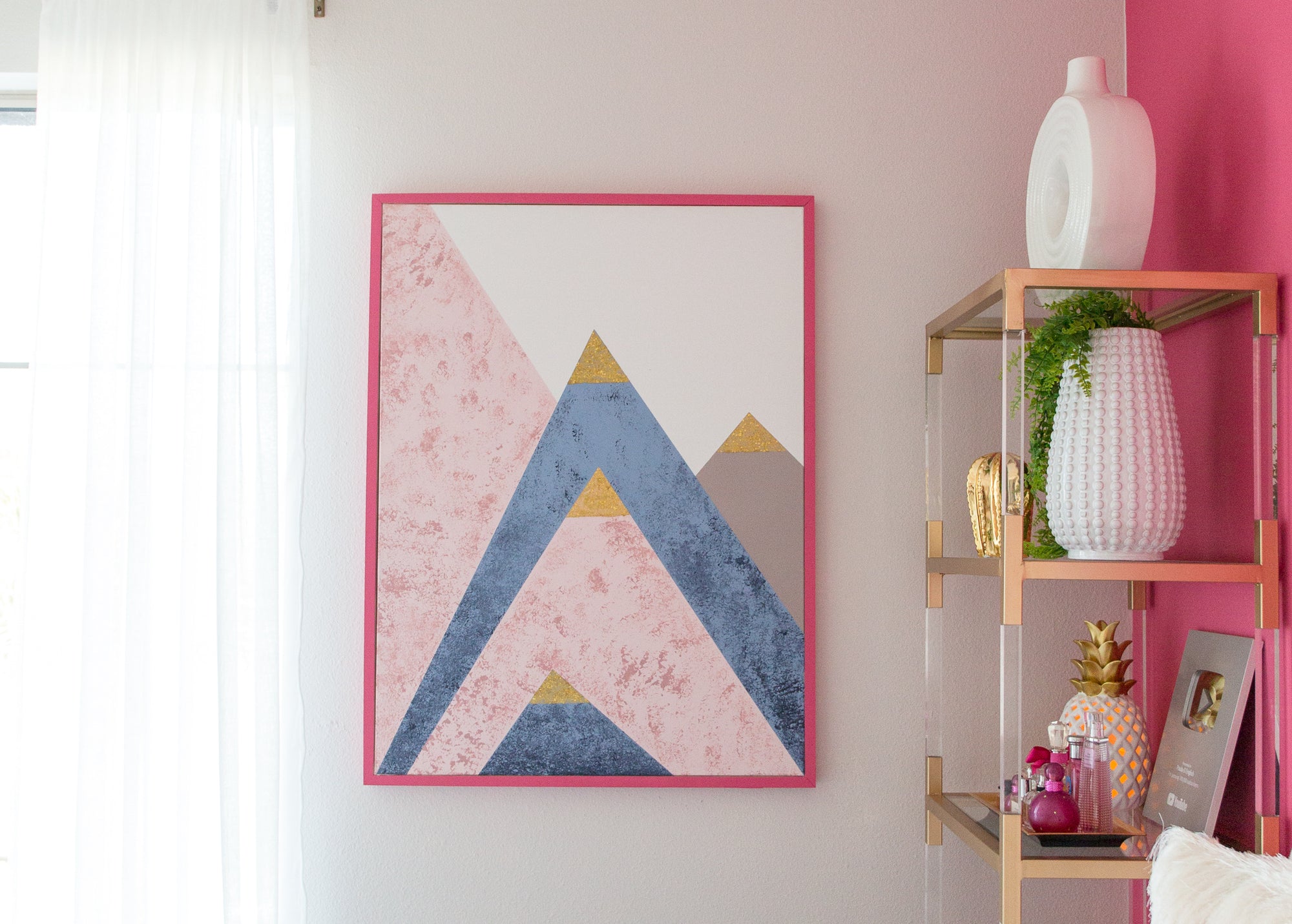 DIY Glittery Mountain Painting