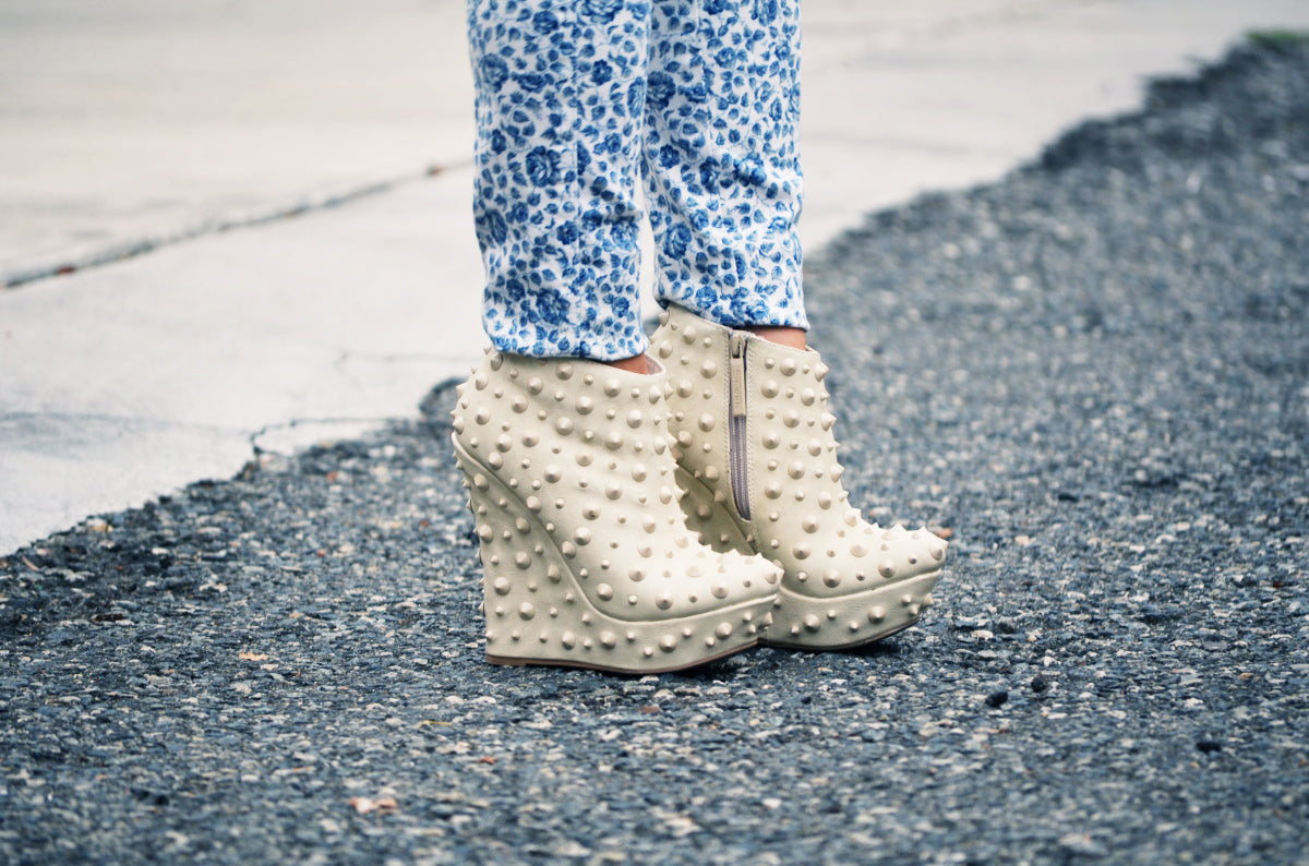 OOTD: floral + leopard + spikes