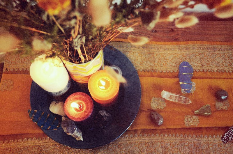 DIY bohemian thanksgiving centerpiece