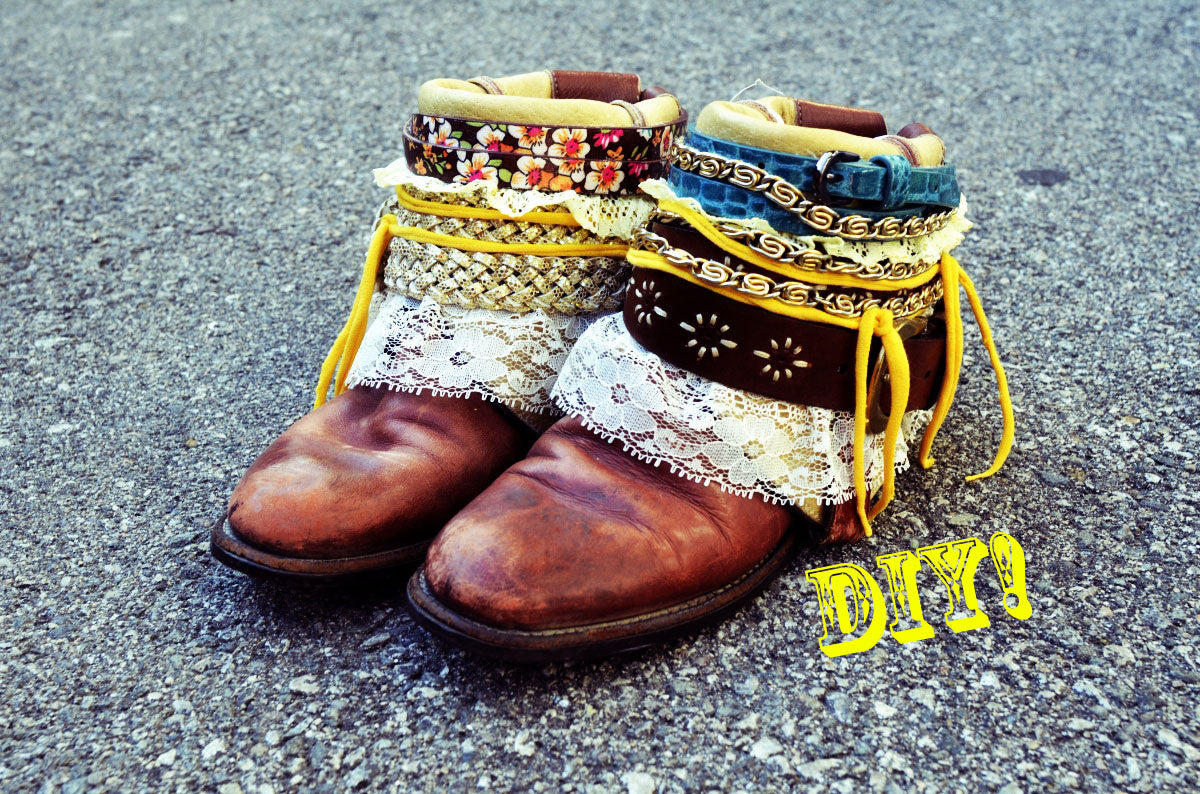 DIY boho belted boots tutorial